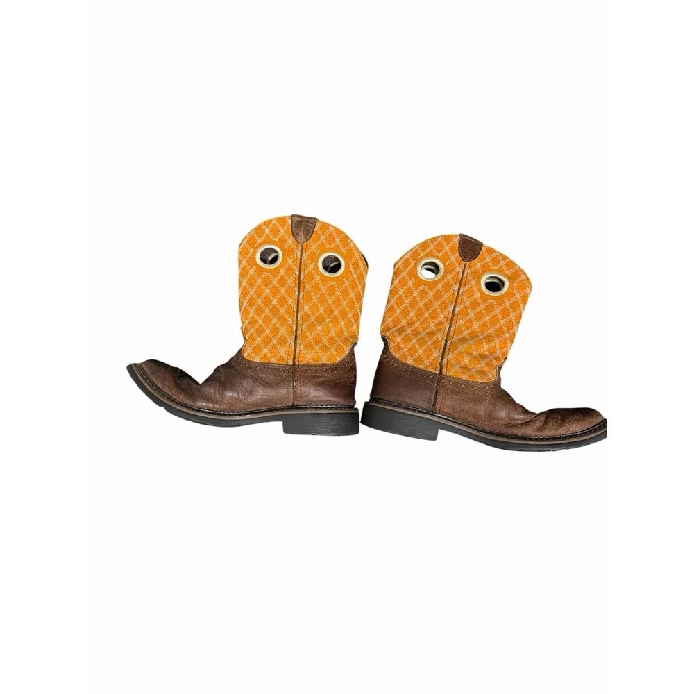 Justin Kids‎ Western 4616JR Cowboy Leather Boots shoes sz 3.5 D